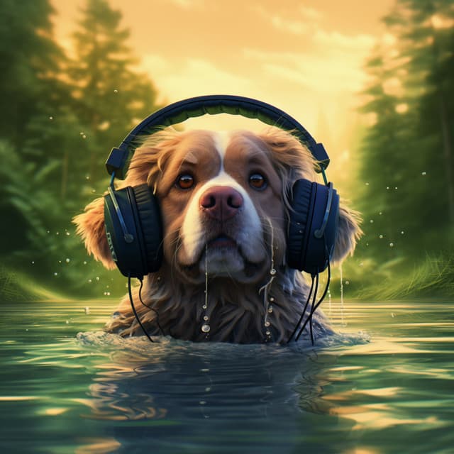 Dogs Binaural Walk: Soothing Water Sounds - Music For Dogs With Anxiety