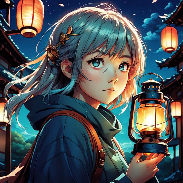 Floating Lanterns: Chill Anime Lo-Fi - Anime Girl Lofi