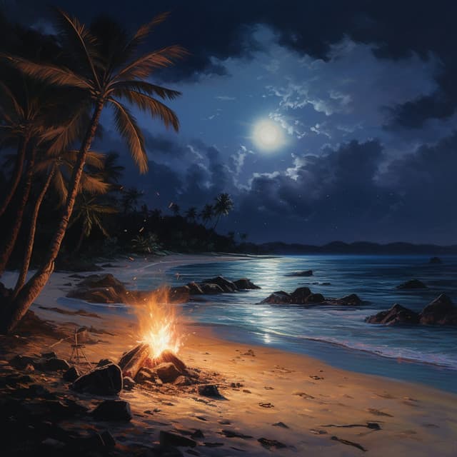 Bonfire's Nighttime Sonata: Piano by the Sea - Relaxing Piano Man