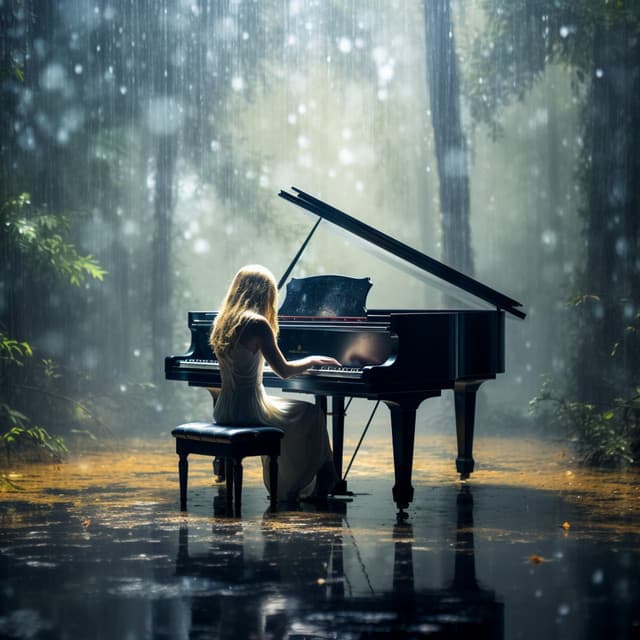 Relajación Con Piano En La Elegancia Lluviosa - El sonido de la lluvia