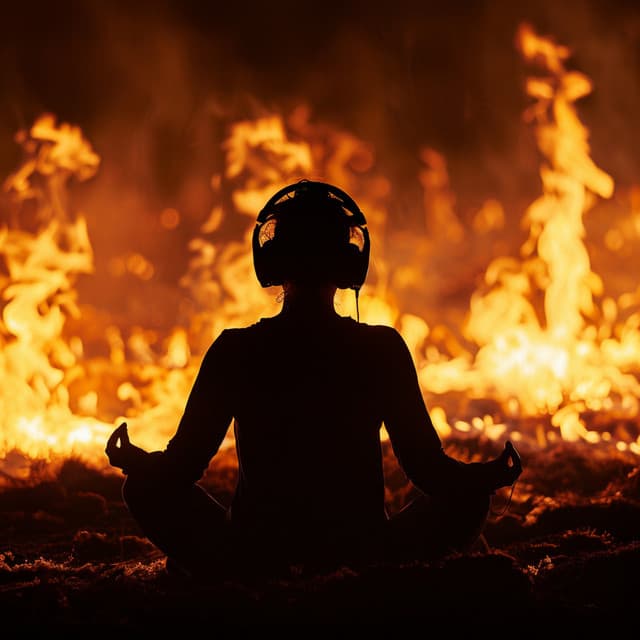 Peaceful Embrace: Fire's Meditation Glow - Meditate with Nature