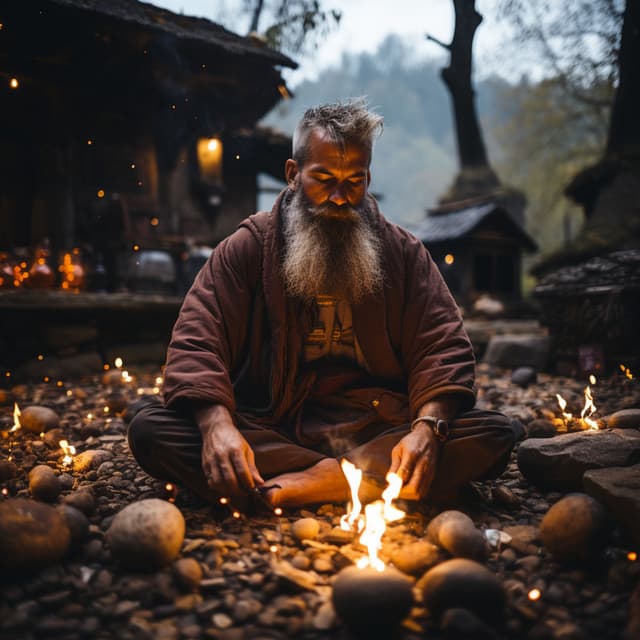 Meditando Con Llamas Suaves: Cadencia De Serenidad - Sonido del desierto