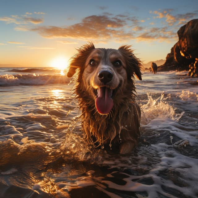 Tiempo Alegre En La Orilla Para Perros: Paisajes Sonoros Relajantes De La Naturaleza - Sonido de curaciones
