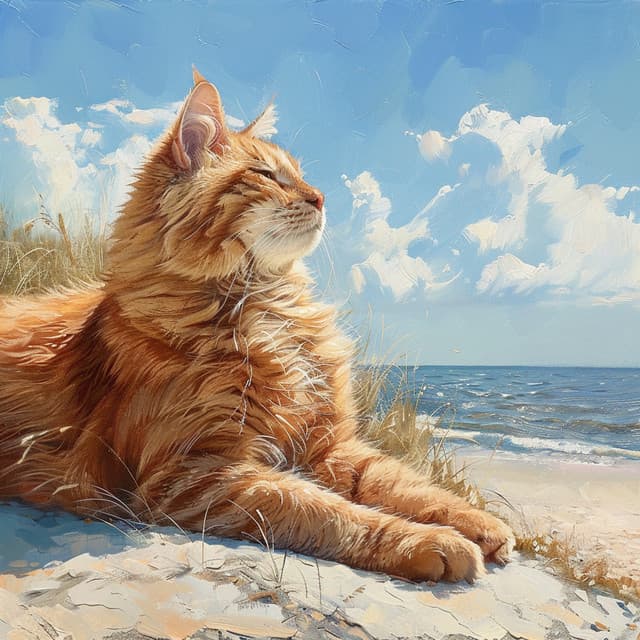 Armonía Felina En El Océano: Música De Ondas Ronroneantes - Gato Somnoliento