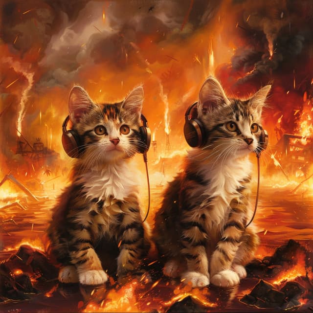 Crackling Fire: Calm Music for Cats - Relaxing My Ktiten