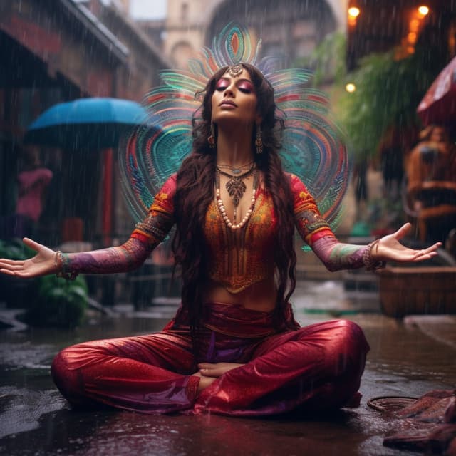 Yoga Rain Harmony: Flowing with Drizzling Grace Hymn - Jungle Sounds